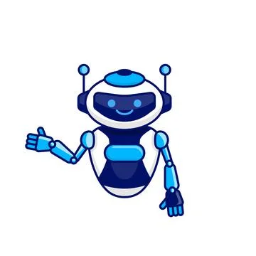 Robot presenting or welcoming gesture vector illustration. Cute robot carto.. Stock Illustration