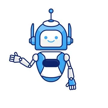 Robot presenting or welcoming gesture vector illustration. Cute robot carto.. Stock Illustration