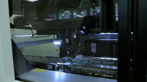 Robot prints chip computer technology future hd Video stock 39804838