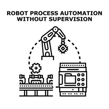 Robot process automation working autonomously delivering efficiency Stock Illustration