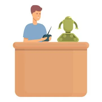 Robot program icon cartoon vector. Kid education イラスト素材