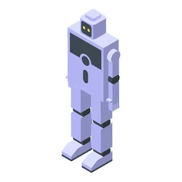 Robot programming icon, isometric style Illustrazione stock