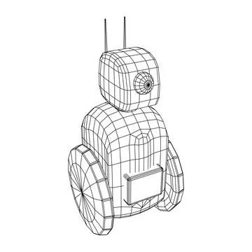 Robot Promoter LCD Screen on two wheels. Ad promo bot Stock Illustration