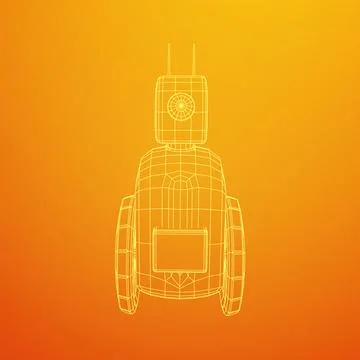 Robot Promoter LCD Screen on two wheels. Ad promo bot イラスト素材