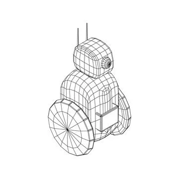 Robot Promoter LCD Screen on two wheels. Ad promo bot Stock Illustration