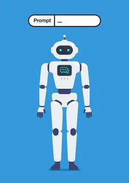 Robot with prompt generator Stock Illustration