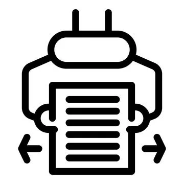 Robot proofreading text editing software artificial intelligence Stock Illustration