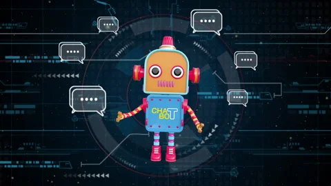 Robot providing access information, digital chat bot concept. Stock Footage 237853167
