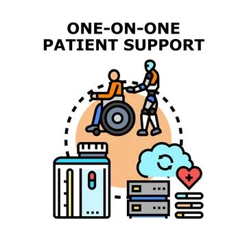 Robot providing personalized patient support and healthcare assistance Stock Illustration