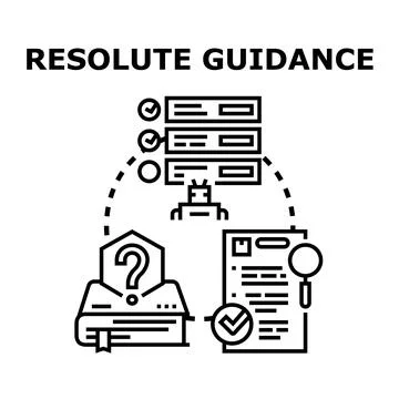 Robot providing resolute guidance and problem solving assistance Stock Illustration
