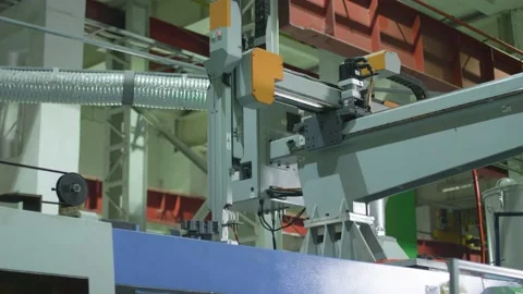 Robot pulls out part from the plastic hot casting machine Stock Footage 160503920