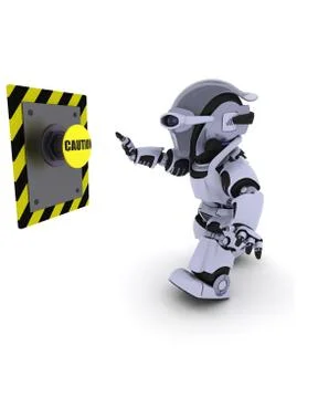 Robot pushing a button Stock-Illustration