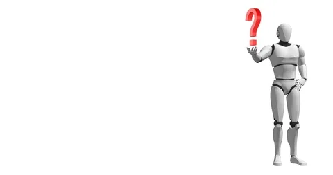 Robot with question mark artificial intelligence Stock Footage 106643373