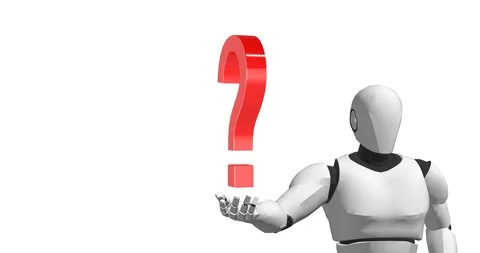 robot with question mark artificial inte... | Stock Video | Pond5
