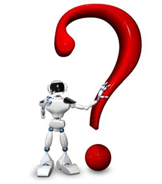 Robot with a question mark Stock Illustration