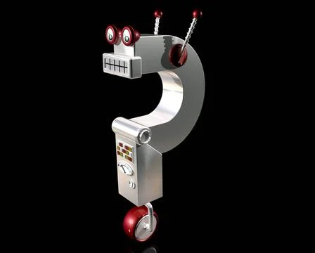 Robot Question Mark Illustration of a robot in the form of a question mark... Stock Photos