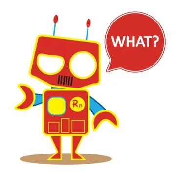 Robot Questioning Illustrazione stock