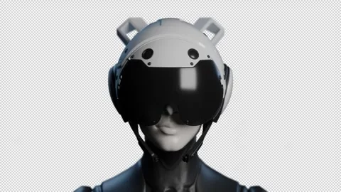 The robot raises its head and looks at the viewer. the concept of artificial  Stock Footage 268002659