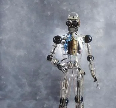 Robot reaching to shake hands Stock Photos