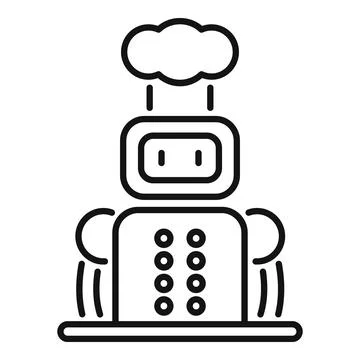 Robot receiving data from cloud computing system icon イラスト素材