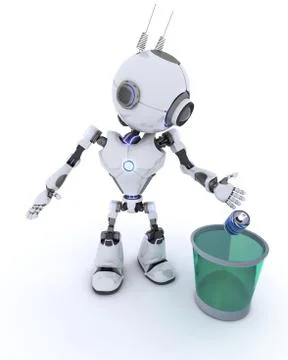 Robot recycling waste Stock Illustration