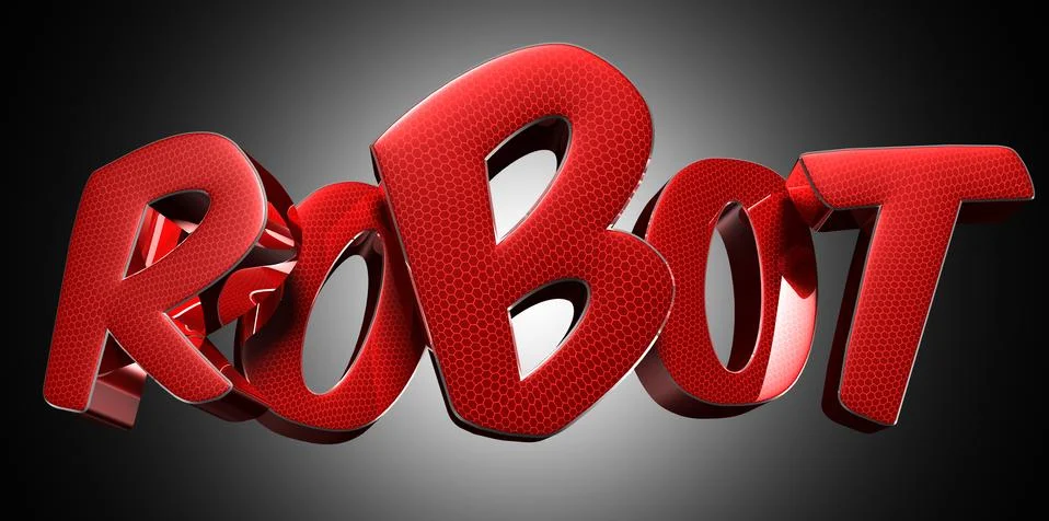 Robot red 3D. Stock Illustration