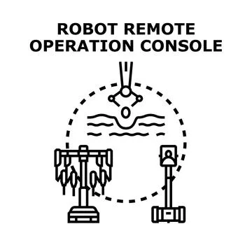 Robot remote operation console managing surgical procedure Stockillustratie