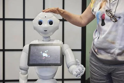  ROBOT RESEARCH Reportage in the U1208 Lab at Inserm, which studies cognit... Stock Photos