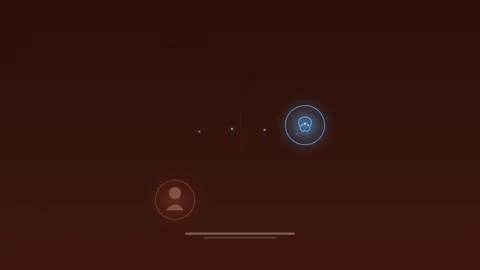 Robot rising human declining chart coral background loop Видео 342617212