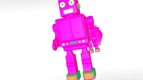 Robot Row (HD+Loop+Alpha) Video stock 8660865