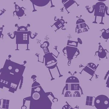Robot seamless Stock Illustration