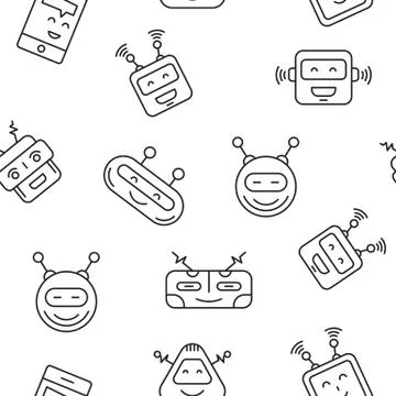 Robot Seamless Pattern Illustrazione stock