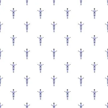 Robot seamless pattern representing ai and future technology Illustrazione stock