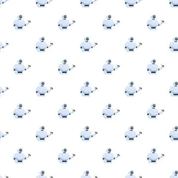 Robot seamless pattern representing artificial intelligence and technology Stock Illustration