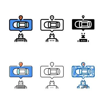 Robot series navigation color icon vector Stock Illustration