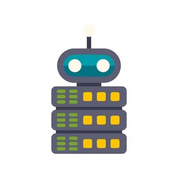 Robot server representing artificial intelligence and data management 스톡 일러스트