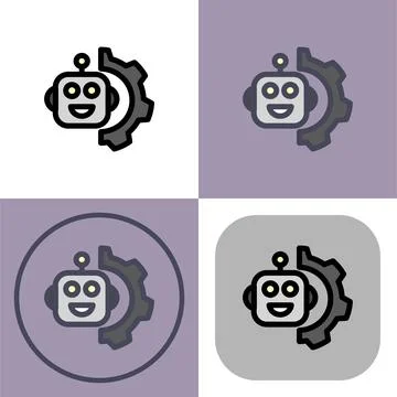 Robot settings symbol - artificial intelligence icon イラスト素材