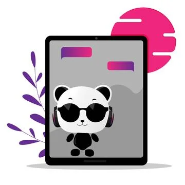 Robot shaped chatbot assistant with artificial intelligence. Cute robot Stock Illustration