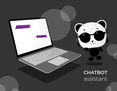 Robot shaped chatbot assistant with artificial intelligence. Cute robot Stock Illustration