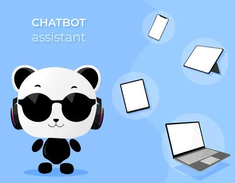 Robot shaped chatbot assistant with artificial intelligence. Cute robot Stock Illustration