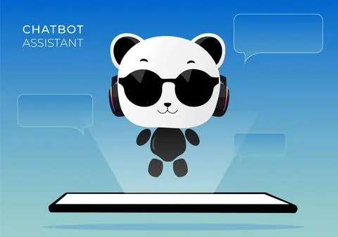 Robot shaped chatbot assistant with artificial intelligence. Cute robot Stock Illustration