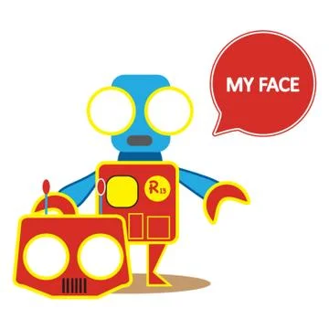 Robot Showing It's Face イラスト素材