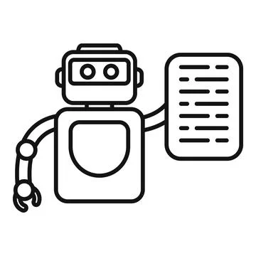 Robot showing script code representing programming and automation Stock Illustration