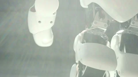 Robot shows the movements. Stock Footage 86911732