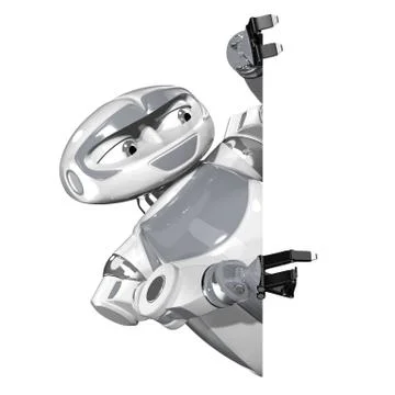 Robot Side View Promotion Illustrazione stock