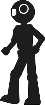 Robot silhouette Stock Illustration