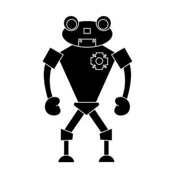 Robot simple character. Isolated illustration Stock Illustration