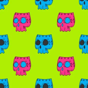 Robot skull mask seamless pattern 스톡 일러스트