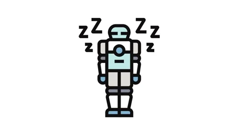 Robot sleeping zzz Stock Footage 326114327