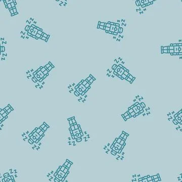 Robot sleeping zzz line seamless pattern Stock Illustration